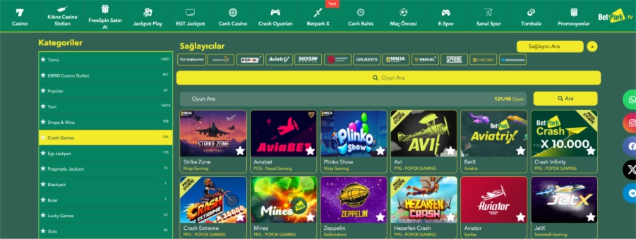 Betpark casino ve slot sağlayıcıları