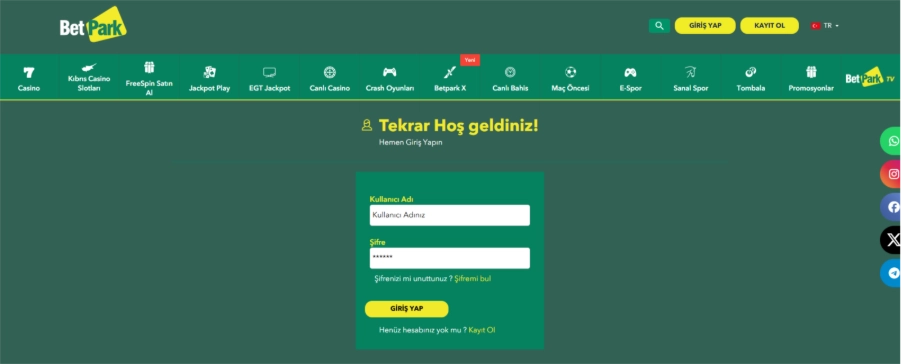 Betpark kayıt: hesap açma ve doğrulama